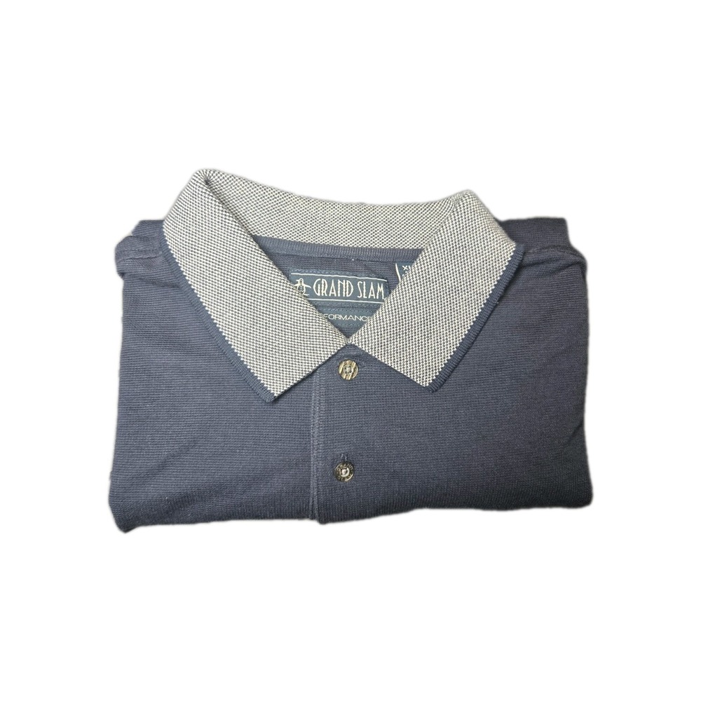 Gland Slam Men's Retro‎ Style Golf Polo with Penquin Size XL Blue